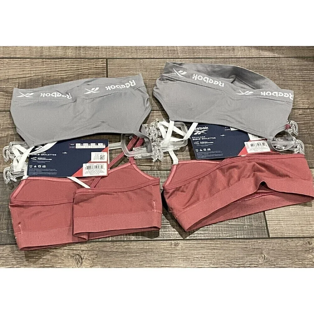 Reebok Girls 2pk Seamless Bralettes Size Small 24.5